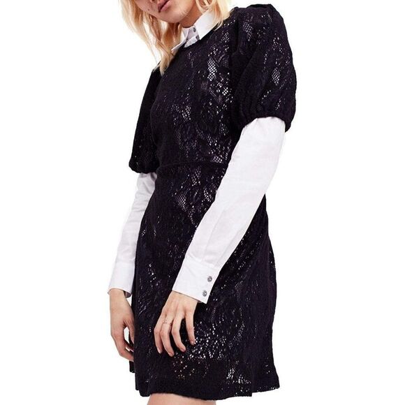 Size Large Free People Large Contrast Shirt Dress - Picture 1 of 2
